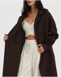Belle & Bloom - Publisher Double-Breasted Wool Blend Coat