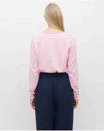 JH Lounge - JHL Crew L/S T (Fine Cotton Cashmere) Candy Marle