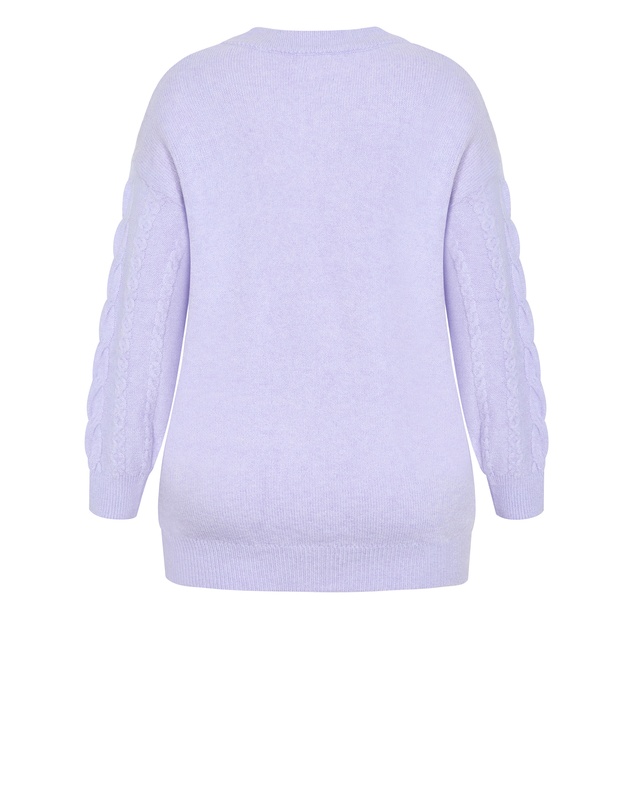City Chic - Plus size Claudia Relaxed Knit Jumper - lilac