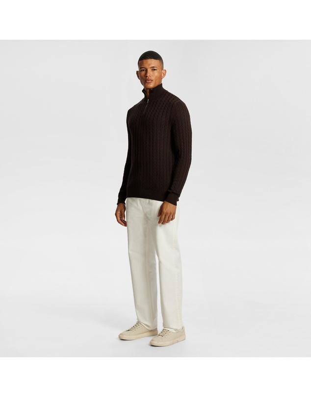 yd. - Eddie 1/4 Zip Cable Knit Jumper
