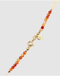 Elli Jewelry - Necklace Agate Beaded Summer 925 Sterling Silver Gold-Plated