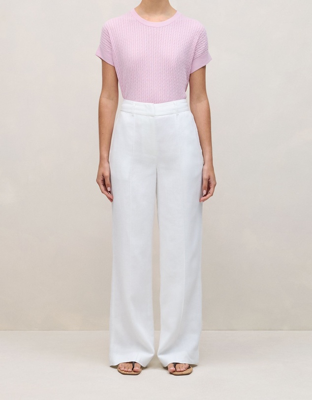 Trenery - Linen Pintucked Pant in White