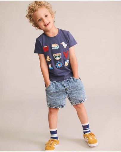 Huxbaby - Nautical Embroidered Tee - Babies-Teens