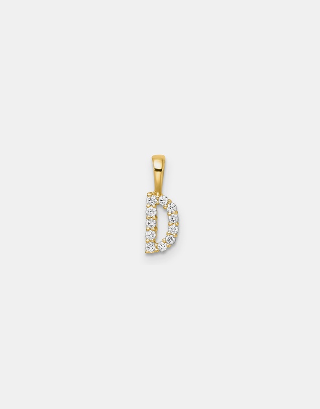 Zoe Olivia - 9K Gold Lab Grown Diamond Initial D Pendant
