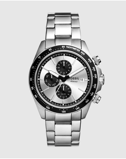 Fossil - Autocross Silver Tone Chronograph Watch