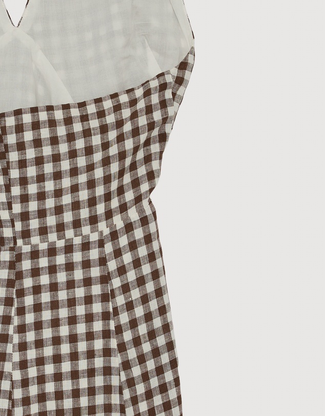 Revibe - Repaired AERE Nolana Gingham Halter Maxi Dress - AU 8