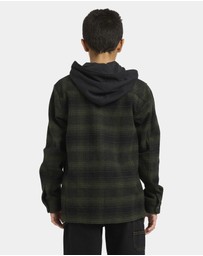 Billabong - Boys 8 to 16 Baja Surf Hooded Flannel Shirt