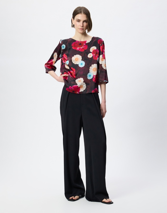The Social Outfit - Silk Smock Top - Cosmic Bloom