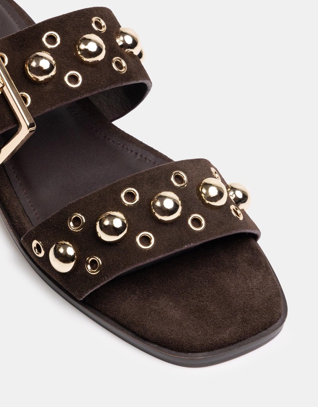 Wittner - Dixee Flat Sandal Ebony Suede