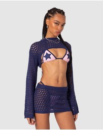 EDIKTED - Celena Crochet Shrug Top