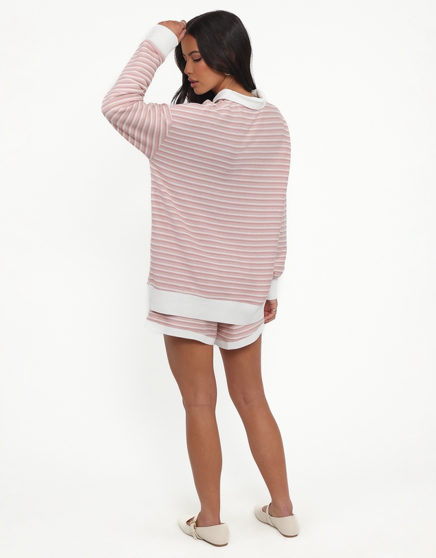 Petal & Pup - Dealia Knit Short Set - Pink Stripe