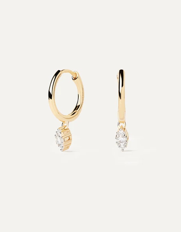 PDPAOLA - Diamonds and Gold Emi Hoop Earrings