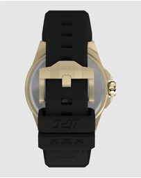 UFC - UFC Prospect 46mm Black Dial with Gold Tone Case & Black Silicone Strap