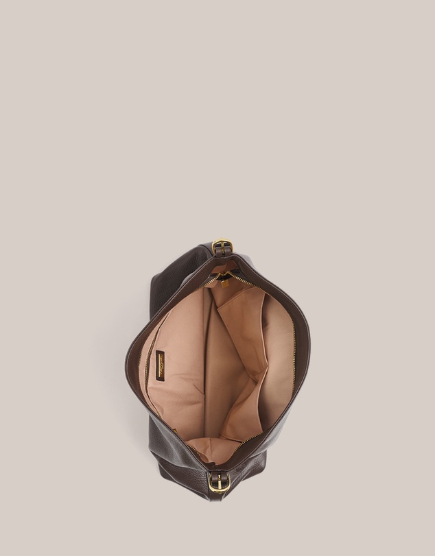 VESTIRSI - Serena Dark Chocolate Leather Hobo Bag