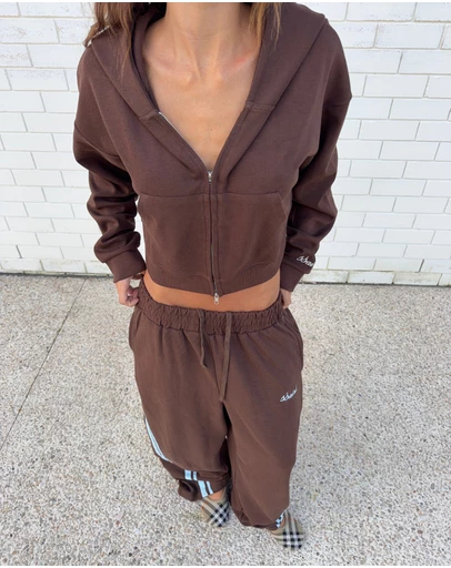 SSAINT - Cropped Hoodie Brown