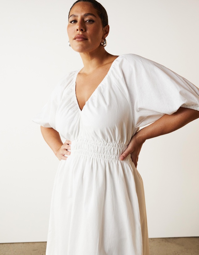 Atmos&Here Curvy - Darla Linen Blend Midi Dress