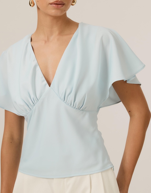 Tussah - Genevieve Flutter Sleeve Satin Top