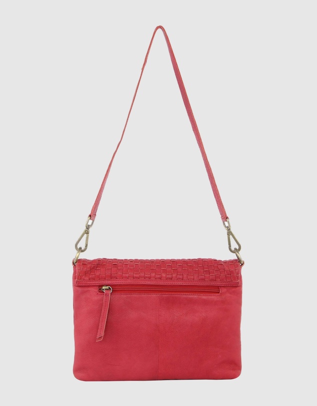 Pierre Cardin - Woven Leather Flap Cross-Body Clutch
