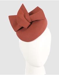 Max Alexander - Winter Rust Felt Pillbox with Bow