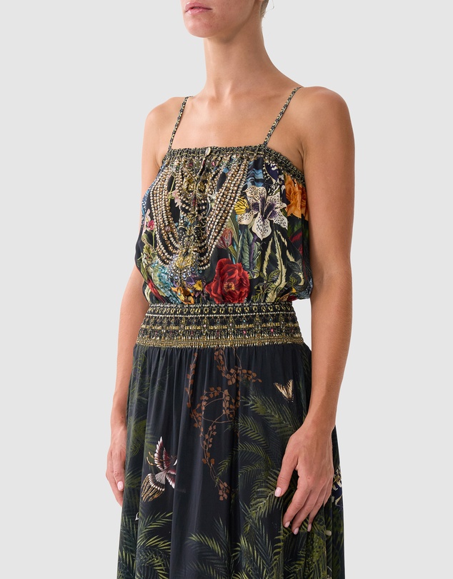 Camilla - Shirred Waist Long Dress