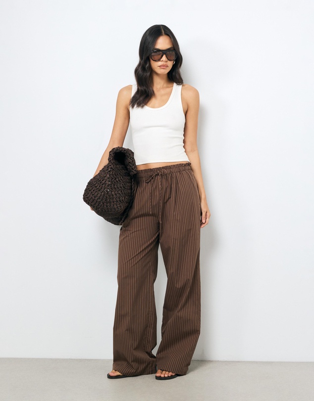 AERE - Organic Cotton Poplin Stripe Pants