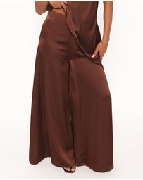 Petal & Pup - Charmer Wide Leg Pant - Dark Brown