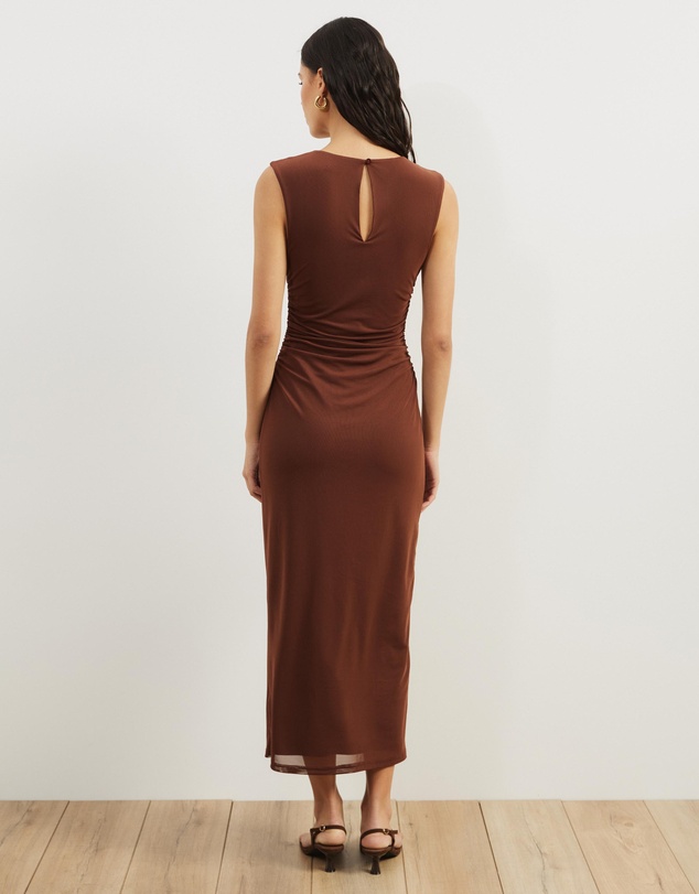 Atmos&Here - Priya Sleeveless Mesh Maxi Dress