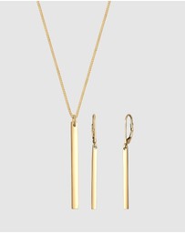 Elli Jewelry - Jewelry Set Bar Design 925 Sterling Silver Gold-Plated