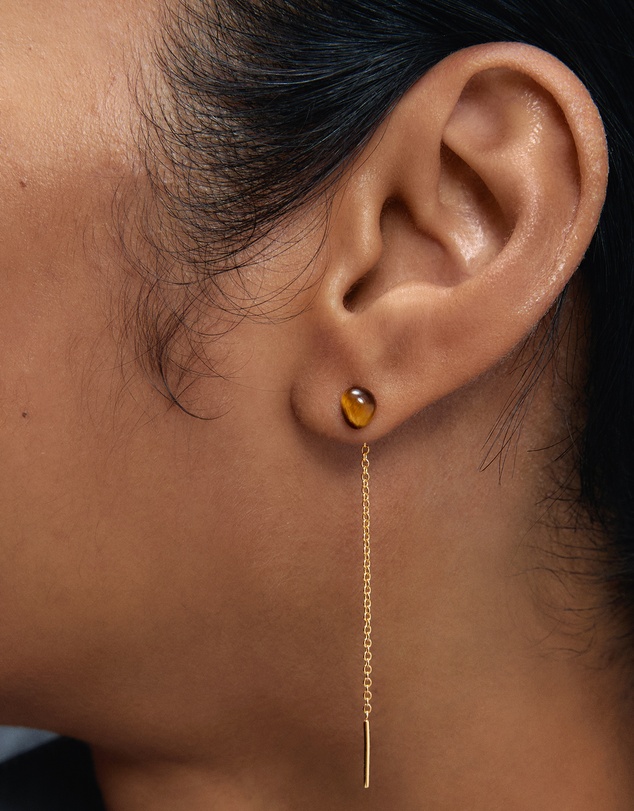 PDPAOLA - Tiger Eye Lyra Earrings