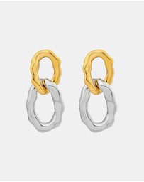 Zoe Olivia - Waterproof Textured Oval Drop Stud Earrings