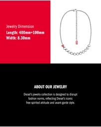 Diesel - D Logo Silver Necklace