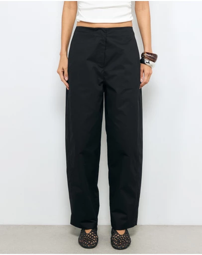 AERE - Organic Cotton Barrel Leg Trousers