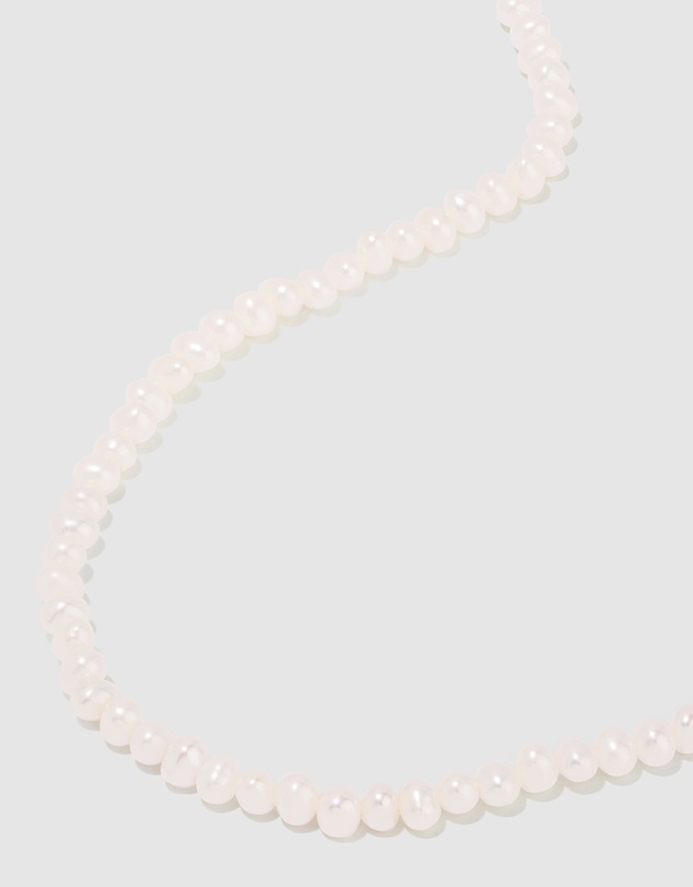 Wanderlust + Co - Beaded Pearl Gold Necklace