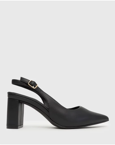 Betts - Flounce Block Heel Slingback Pumps