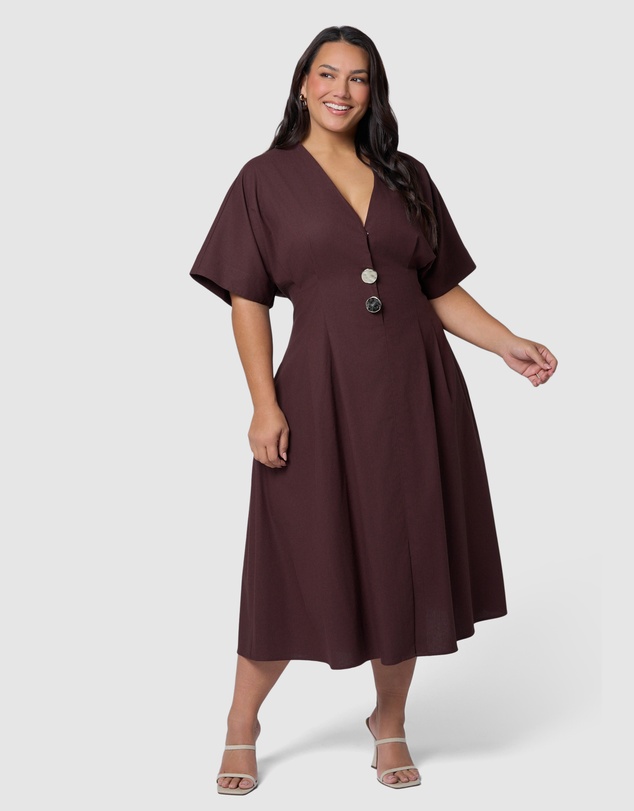 Something 4 Olivia - Blair Linen Midi Dress