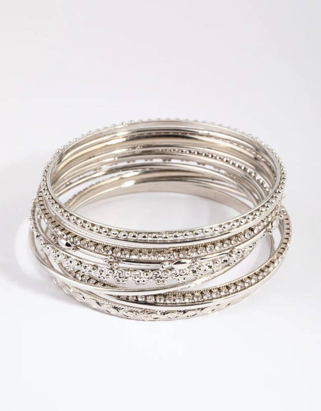 Lovisa - Silver Statement Bangle Pack