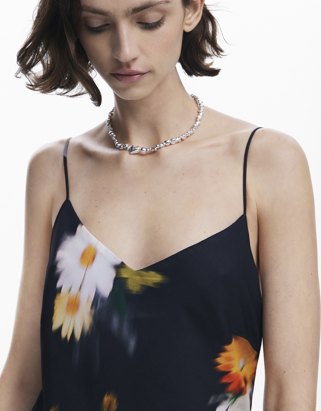 Desigual - Floral chiffon strap Dress