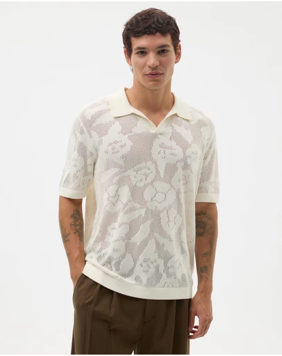 AERE - Floral Knit Polo