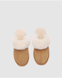 EVERAU - EverAU Ugg Rosa Slipper Suede Cow Suede Upper House Shoes