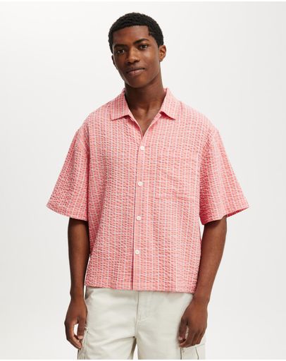 Coral Textured Check