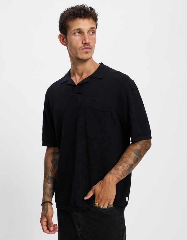 Rhythm - Textured Knit Whip Stitch Polo