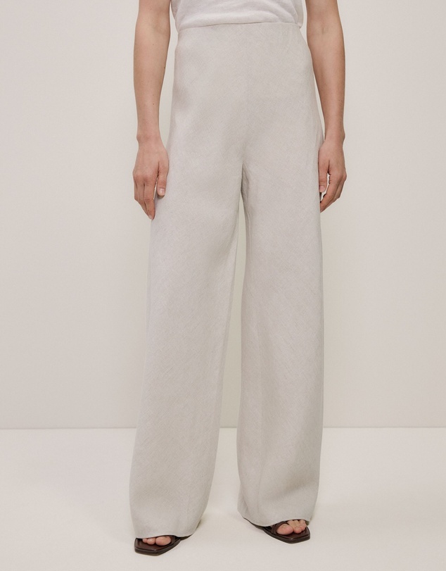 Trenery - Yarn Dyed Linen Bias Pant in Flax