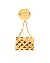 Pre-Loved by Azura Reborn - Pre-Loved CC Gold Plated Quilted Flap Bag Medallion Brooch