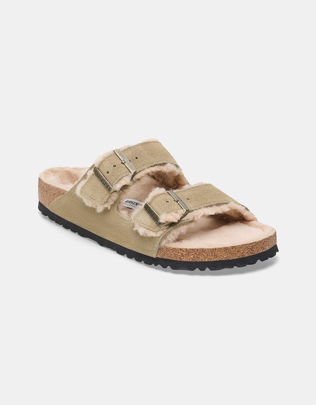 Birkenstock - Arizona Shearling Suede Sandals - Women's
