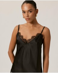 Tussah - Opal Satin Lace Trim Asymmetrical Cami Top