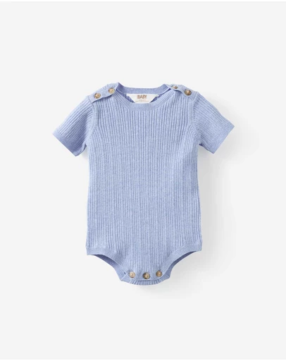Cotton On Kids - Baby Organic Blend Knit Short Sleeve Bubbysuit