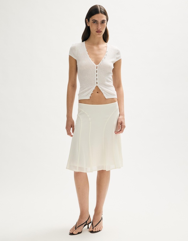 Minima Esenciales - Ophir Sheer Panelled Midi Skirt