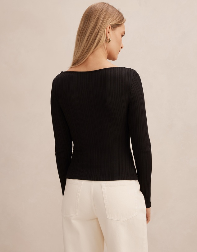 Forever New - Minka Ribbed Boat Neck Top