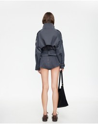 Lioness - Blanc Cropped Trench Coat