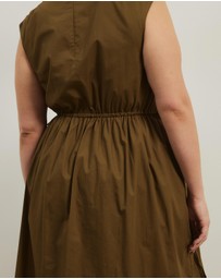Atmos&Here Curvy - Cora Drawstring Poplin Midi Dress